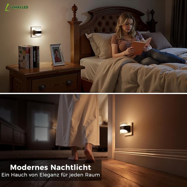 Detalle 2 de LOHAS-LED Nachtlicht-Steckdose mit Dämmerungssensor (3CCT, dimmbar) – 3000/4000/5000 K