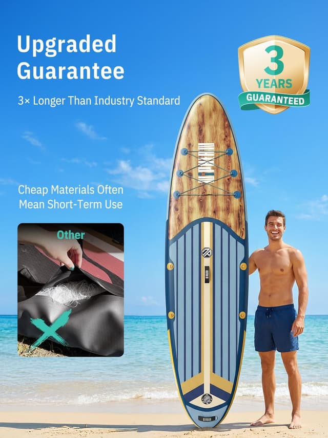 Detalle de Niphean 10’6" Inflatable Stand Up Paddle Board (SUP) with Anti-Slip EVA Deck and SUP Accessories