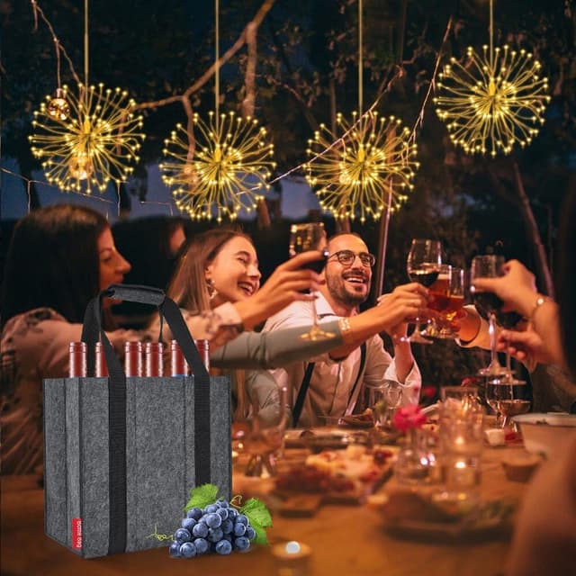 Thumbnail 5 de Eurhomewit Flaschentasche 2er Pack 6 Fächer Filz