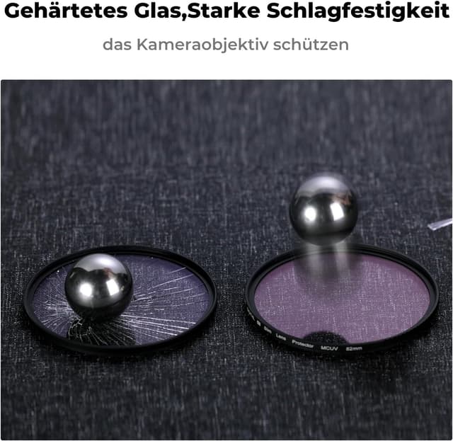Detalle de K&F CONCEPT UV-Filter 58 mm, 9H Härte Schutzfilter (Nano Xcel) für Frontlinsen