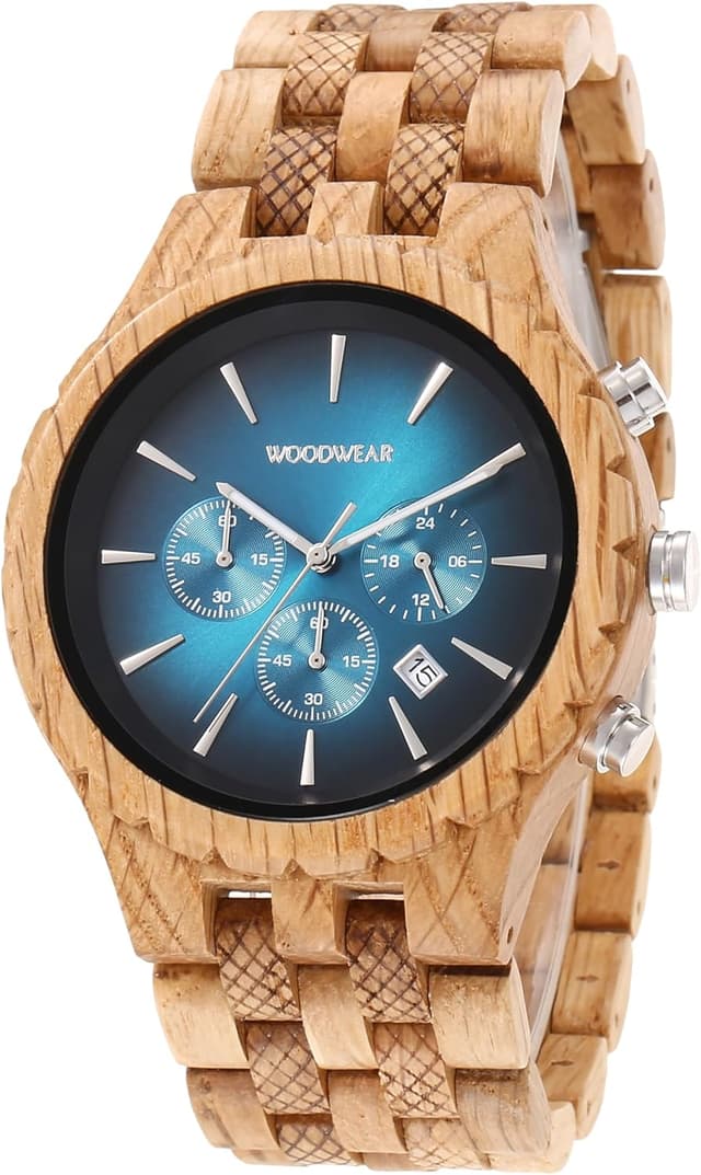 Detalle de woodwear Holzarmbanduhr Watch Nachtblau / Lagunentraum / Morgenröte – Unisex aus Olivenholz