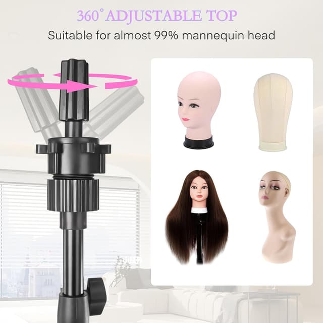 Thumbnail 5 de Fernlandia Mannequin Head Stand 20–63in Pink