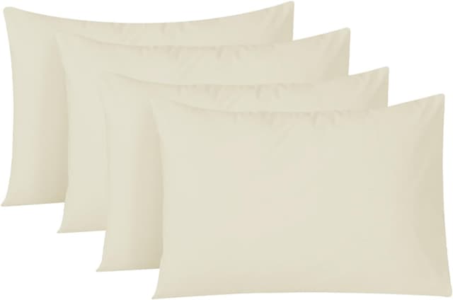 Detalle 2 de NAFAY LIVING White Cotton Pillow Cases (4 Pack) – 300 Thread Count, 50 x 75 cm