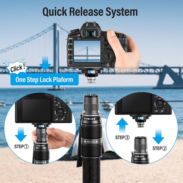 Detalle de SIRUI SVM-145 camera monopod 145cm carbon