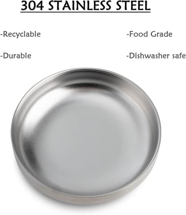 Detalle 2 de Stainless steel Cat Bowl (wide, shallow) – food and water bowl, 15cm whisker-friendly