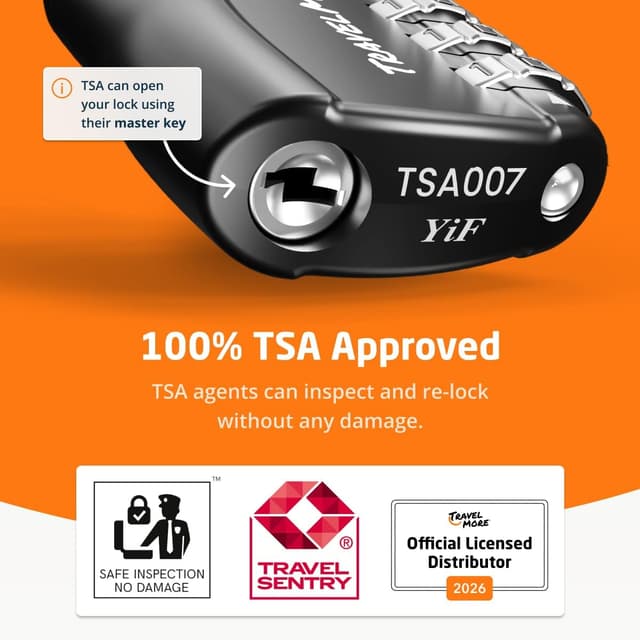 Detalle de Lot de 6 cadenas TSA à code 3 chiffres avec câble souple pour valises et sacs de voyage (noir)