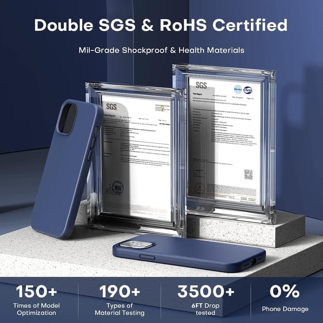 Detalle de TOCOL Silicone for iPhone 12 Case (6.1-inch) – Liquid Silicone Slim, Blue