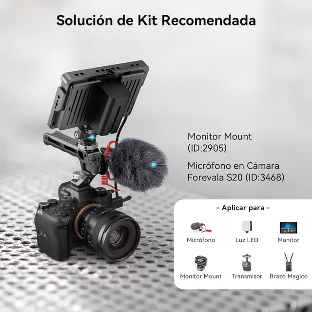 Thumbnail 4 de SMALLRIG Top Handle Lite con 5 Cold Shoes y Adaptador 🎥