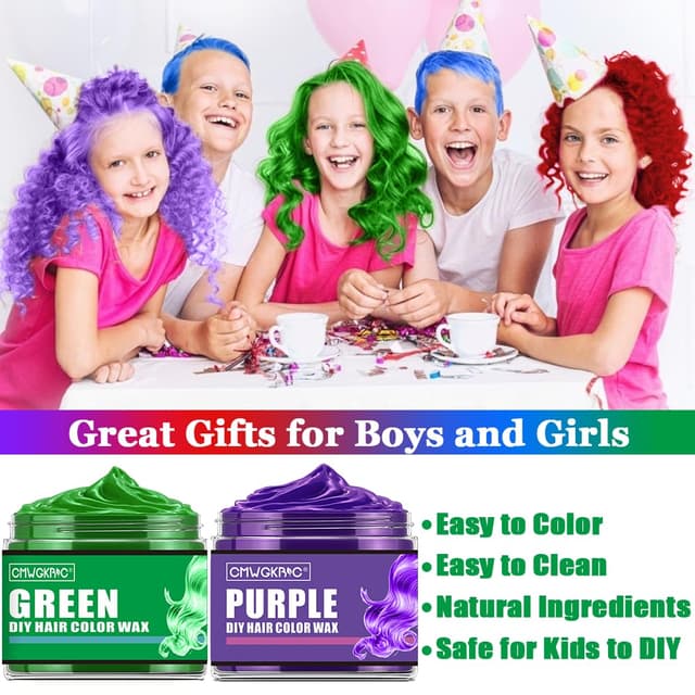 Thumbnail 2 de Kids 4 Color Temporary Hair Wax Dye