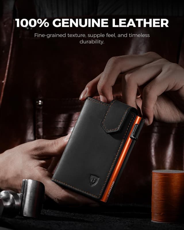 Detalle de LORZOR men wallet slim 0.8 cm leather