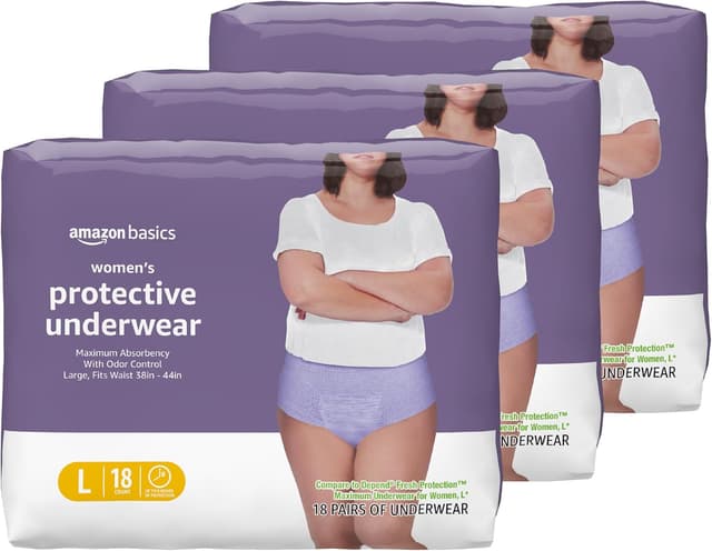 Imagen de Amazon Basics Incontinence Underwear Large 54 Count 🩲 en OfertitasTOP