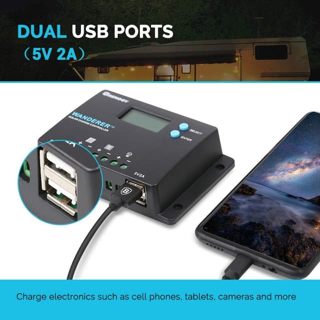 Thumbnail 6 de Renogy Wanderer 10A PWM Solar Charge Controller