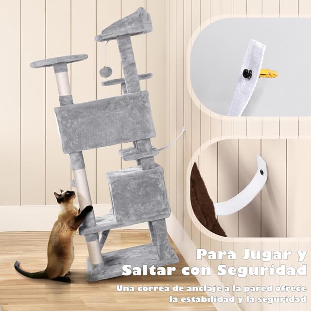 Thumbnail 5 de Yaheetech Árbol rascador 139 cm 3 plataformas