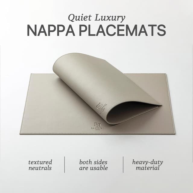 Detalle de Baroyal Faux Leather Placemats (Set of 6) — Vinyl, Washable, Heat-Resistant Waterproof Table Mats