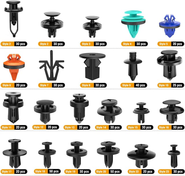 Detalle de GOOACC 680-Piece Car Push Retainer Clips & Auto Fasteners Assortment Kit (Nylon Bumper & Fender Rivets)