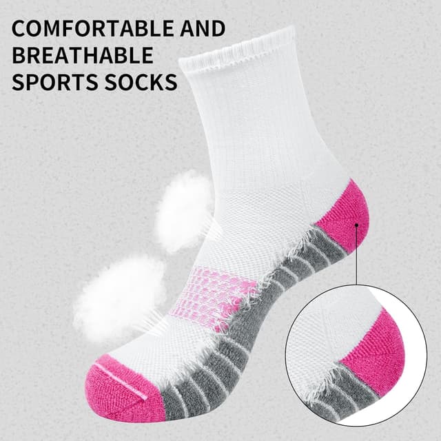 Detalle de Chalier Finery Womens Trainer Socks – cushioned, breathable walking and sports support socks