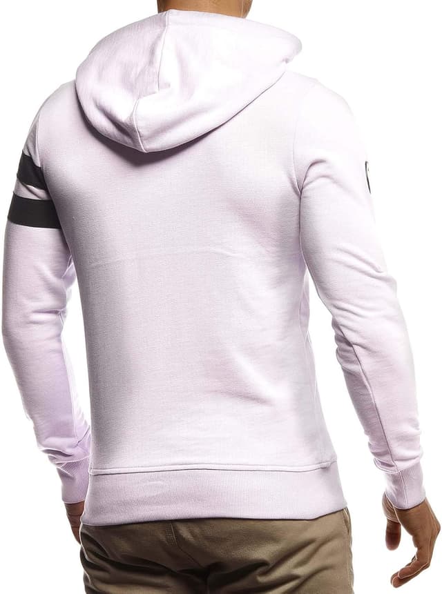 Detalle de Leif Nelson LN8334 : pull à capuche homme slim fit noir et blanc