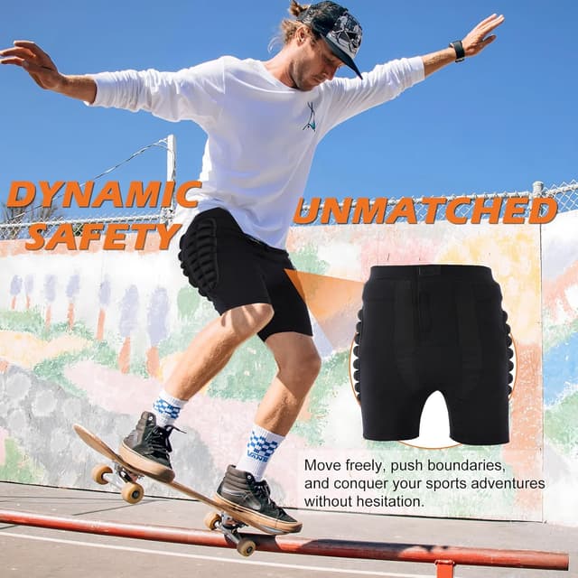 Thumbnail 6 de Short de protection AOOWU rembourré en EVA 3D pour hanches (skate, snowboard, patinage, équitation, cyclisme)