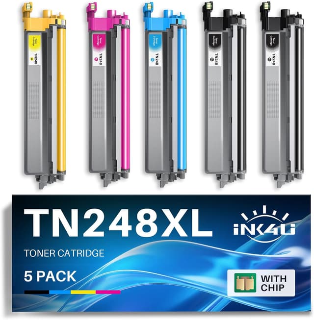 Detalle de INK4U TN248XL Toner 5er-Set kompatibel mit Brother TN248 / MFC-L3760CDW & Co.