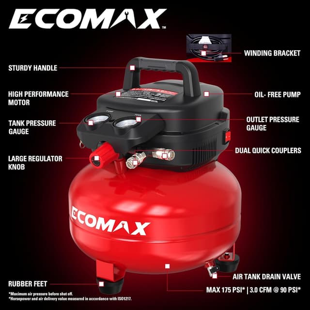 Thumbnail 1 de ECOMAX Air Compressor 6 Gal 175 PSI 🛠