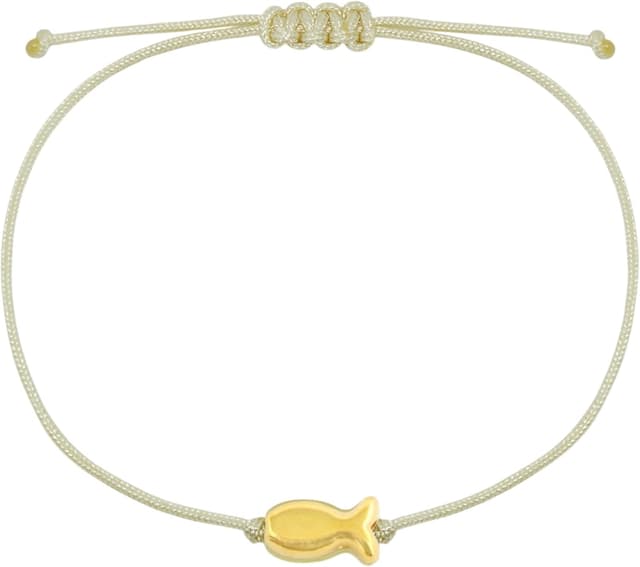 Detalle de Selfmade Jewelry Armband Damen Silber „Fisch“ – größenverstellbares Makramee-Flechtarmband, handmade in Deutschland (inkl. Geschenk-Verpackung)