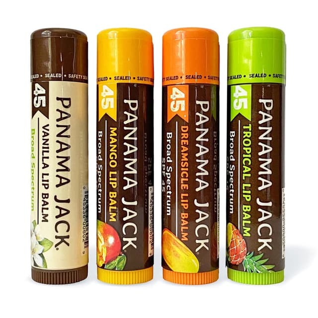 Detalle de Panama Jack Sunscreen Lip Balm SPF 45 (Flavor Pack) — Broad Spectrum UVA/UVB Protection
