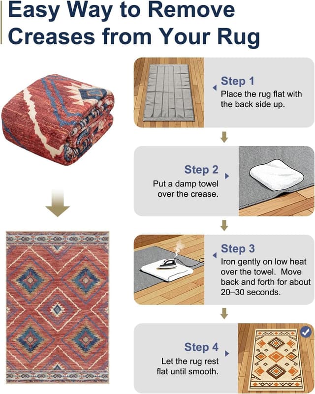 Thumbnail 2 de DEFYNEE Moroccan Washable Area Rug