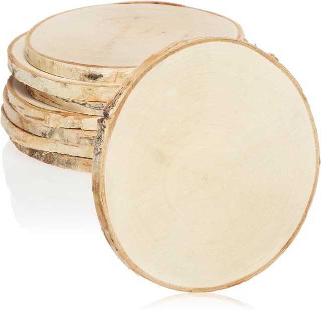 Imagen de com-four Lot de 8 dessous de verre en bois 11-13 cm en OfertitasTOP