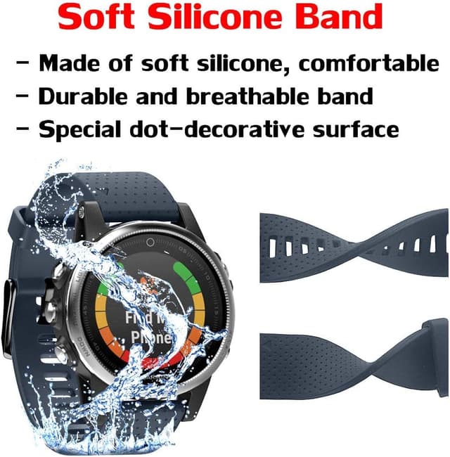 Detalle de Cinturino Easy Fit 20mm in silicone per Garmin Fenix 5S/5S Plus, Fenix 6s/6s Pro (Quick-Fit) – colori multipli