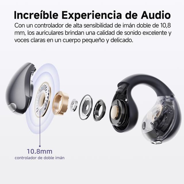 Detalle de QCY Crossky C30 cuffie open-ear clip wireless Bluetooth 5.4 con chiamate ENC e doppia connessione