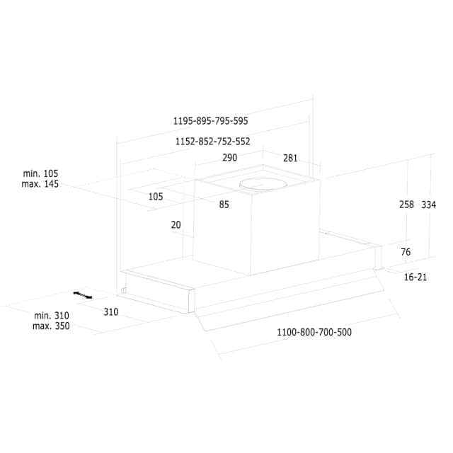 Detalle 2 de Cata CORONA X NO DRIP 80 campana decorativa 4 velocidades