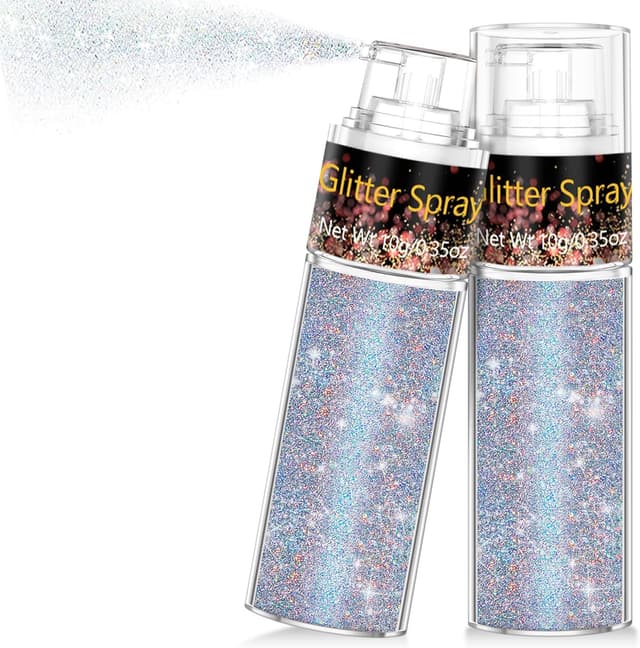Detalle de Hair and Body Glitter Spray (Glint-Rainbow) — ultra-fine holographic glitter hairspray & dry powder for costumes, festivals, and crafts