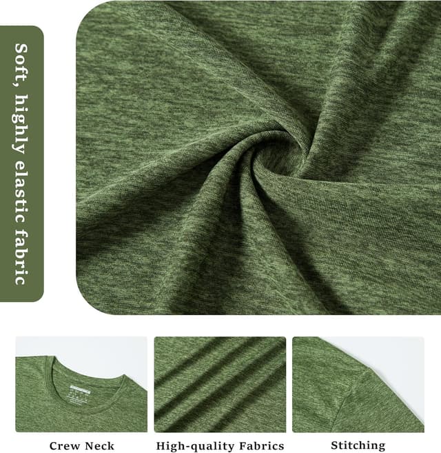 Detalle de MAGCOMSEN Men’s Running T-Shirts Short Sleeve Quick Dry Gym Workout Tops