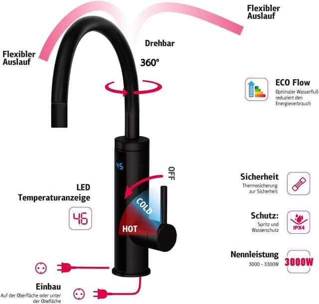 Thumbnail 1 de HOGART Elektrische Wasserhahn 230 V 🚰