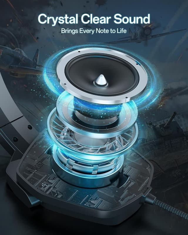 Detalle de NUBWO N16 wired gaming headset with mic (3.5mm) for Xbox, PS5, PC, Switch and more