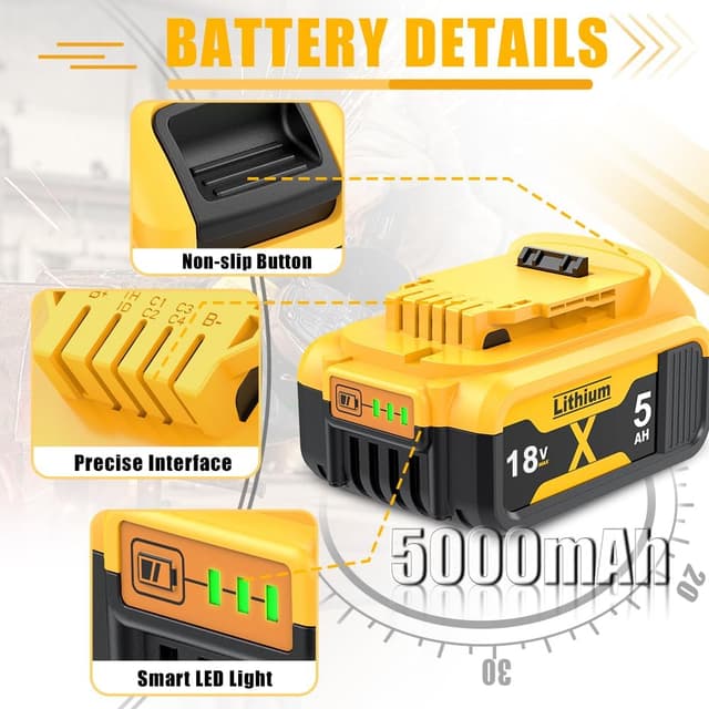 Thumbnail 3 de Dewalt 18V Ersatzakku DCB182 2x 5000mAh