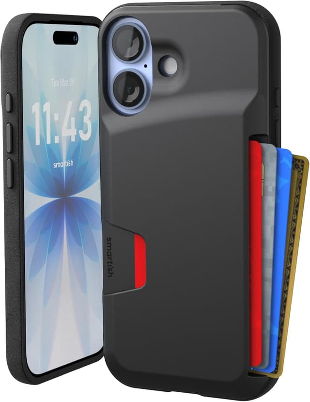 Detalle de Smartish iPhone 17 Wallet Case (Wallet Slayer Vol. 1) — Slim Protective Credit Card Holder, Black Tie Affair