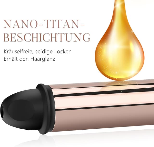 Detalle 2 de PARWIN PRO BEAUTY automatischer 360° Rotierender Lockenstab mit LCD, 25 mm, Nano-Titan-Beschichtung – 120–210 °C