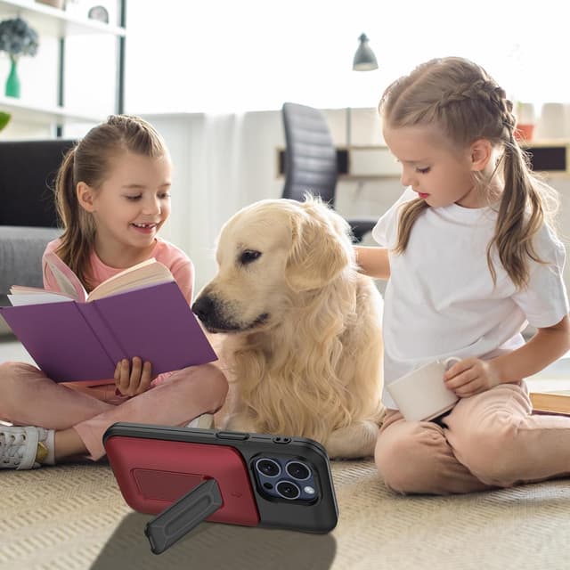 Thumbnail 6 de Gritup for iPhone 15 Pro Case with Cards Slot & Sliding Cover (with Kickstand) + 2 HD Screen Protectors