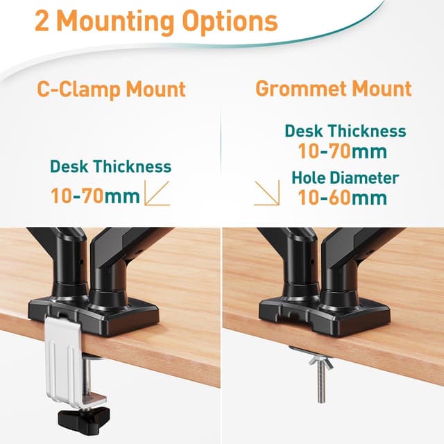 Thumbnail 4 de ELIVED Brazo Doble Ajustable a Gas para Monitores 13-32"🖥