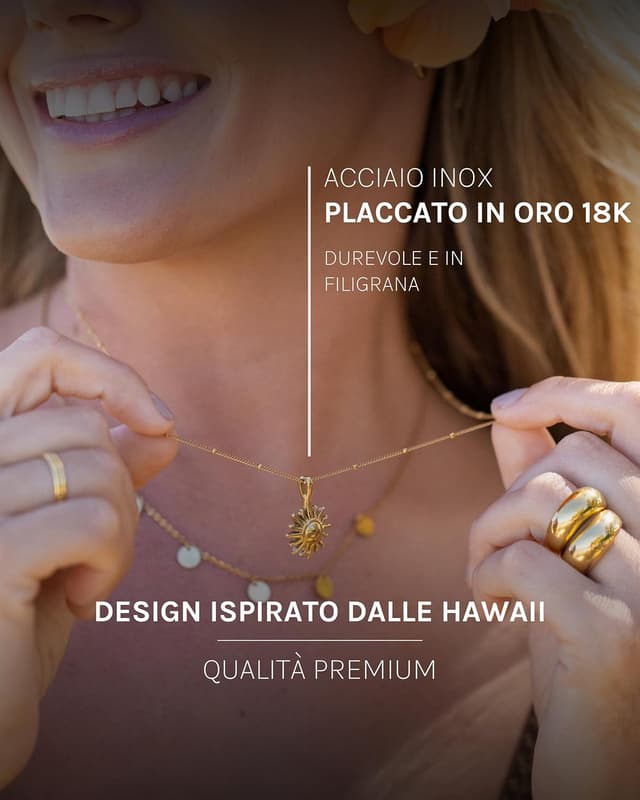 Thumbnail 2 de Purelei Sun necklace collana acciaio 50–55 cm