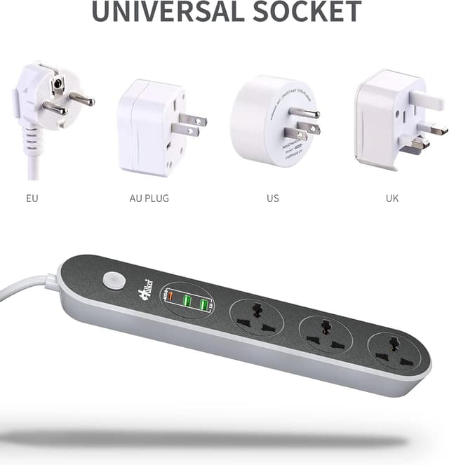 Detalle 2 de Hulker Extension Lead 3-way with 3 USB ports 1.6 m 🪫