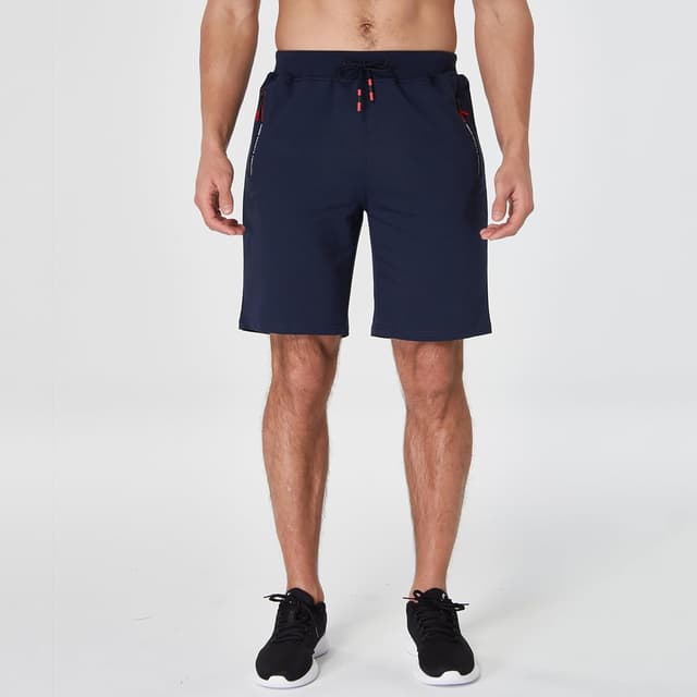 Detalle de JustSun Short Sport Homme Running en coton avec poches zippées