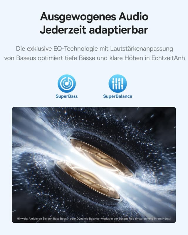 Detalle de Baseus EP10 Pro In-Ear Bluetooth-Kopfhörer mit ANC (bis -50 dB), LDAC & 6-Mikrofon-KI