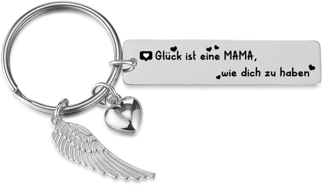 Detalle de Schlüsselanhänger Engelsflügel Glück für Mama