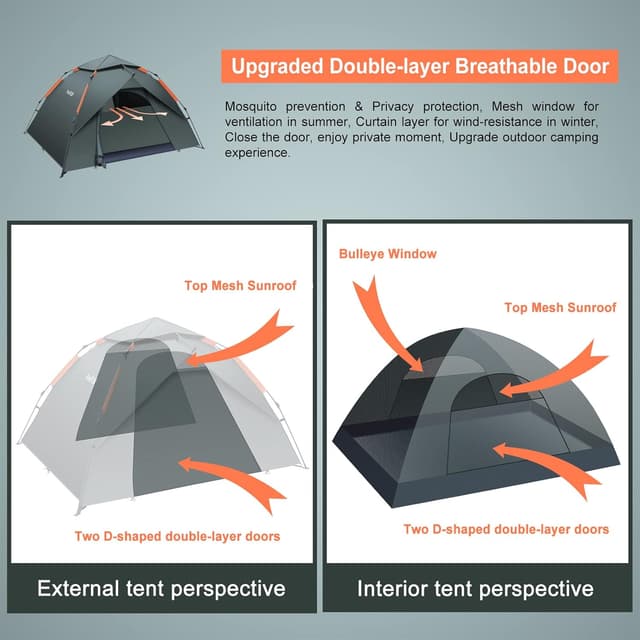 Detalle 2 de Amflip Camping Zelt 2 Personen ⛺