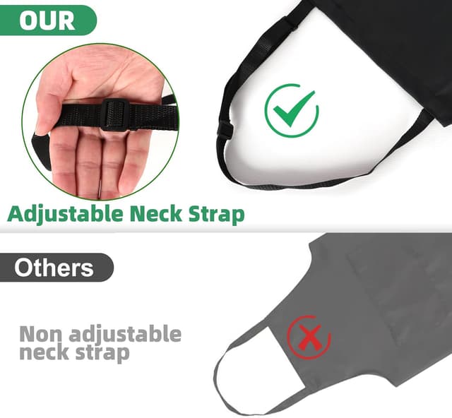 Detalle de MIKI WELL Waterproof Apron (Black) – 41.3 Inch Heavy-Duty Chemical Resistant Work Chef Apron