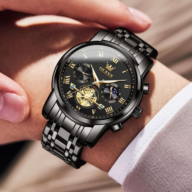 Detalle 2 de OLEVS Herrenuhr mit Quarz, 42 mm Zifferblatt