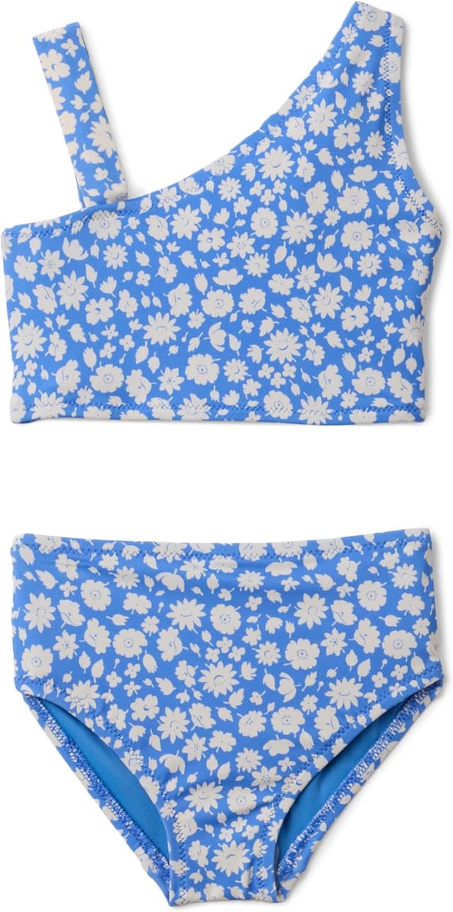 Detalle de Maillot de bain deux pièces fille à une épaule Amazon Essentials