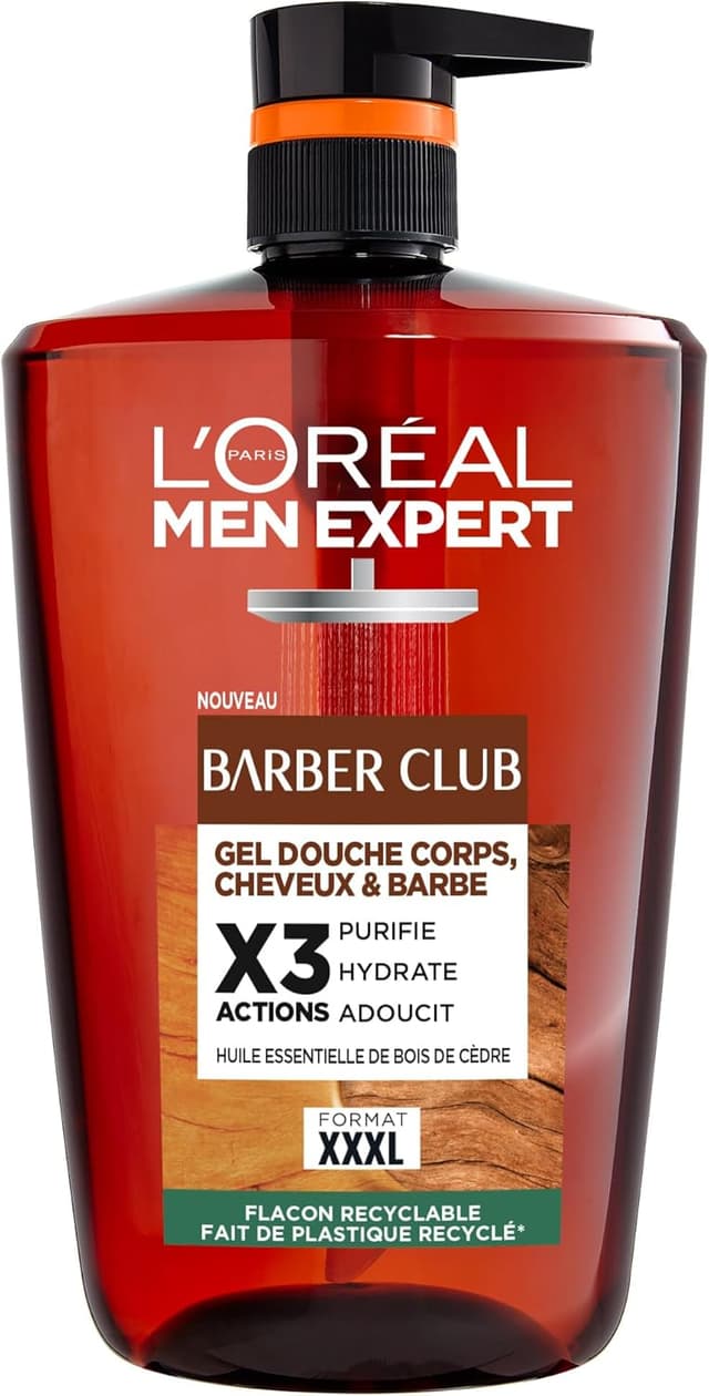 Detalle de L’Oréal Men Expert Barber Club Gel doccia 3 in 1 1L
